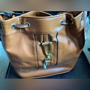 Women’s Brown Bucket Handbag- London Fog- NWT